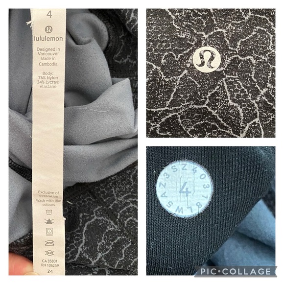 Lululemon Align Pant Full Length 28” Lacescape Dark Cast Black Gray Size 4 Nulu - Picture 10 of 12